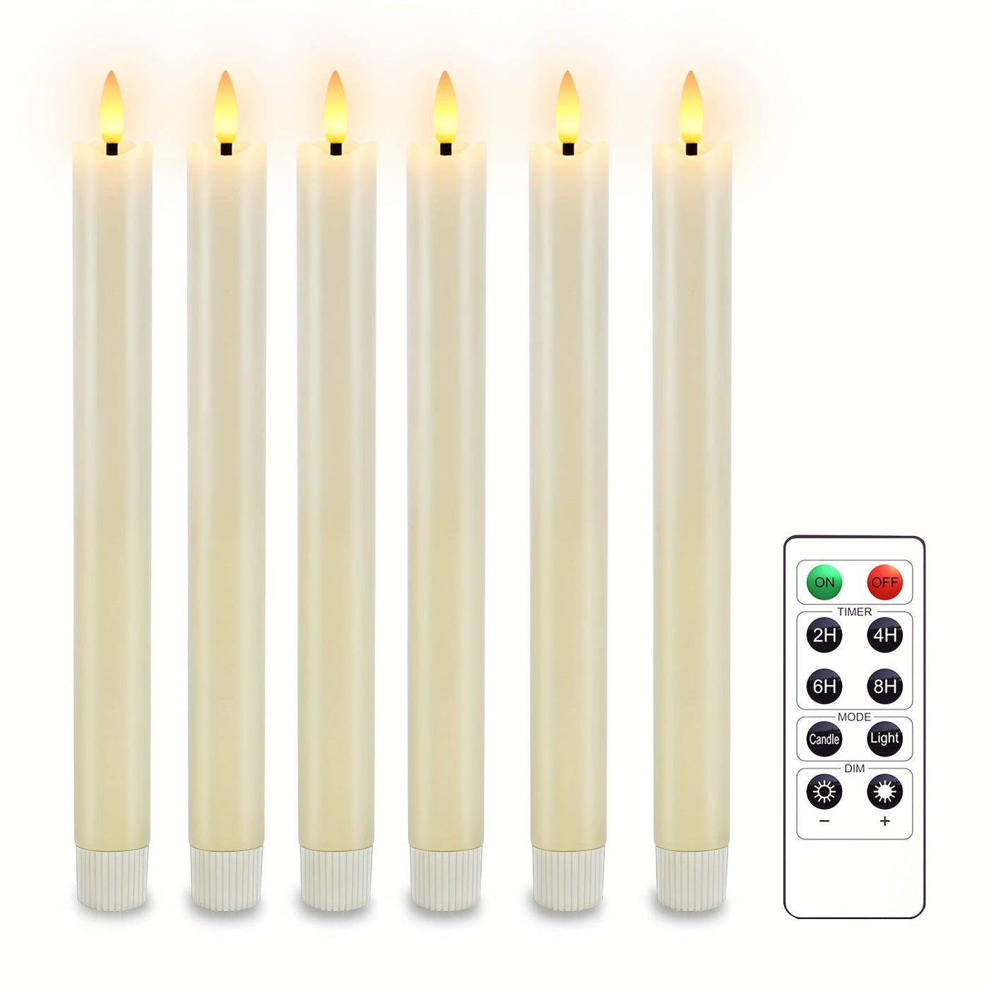 Ivora – Set of 6 Cone LED Candles