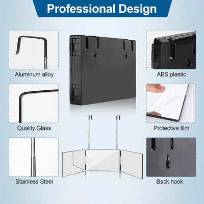 Miragé – 3-Panel Folding Mirror with Adjustable Hooks