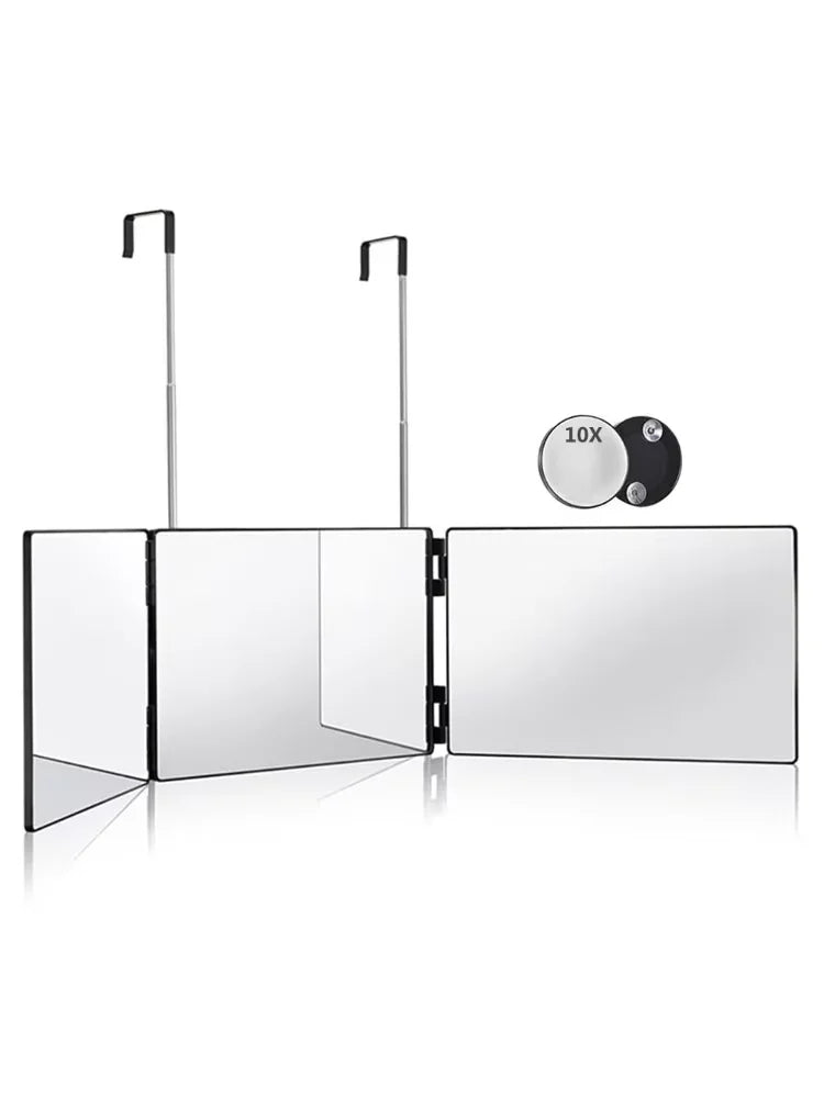 Miragé – 3-Panel Folding Mirror with Adjustable Hooks