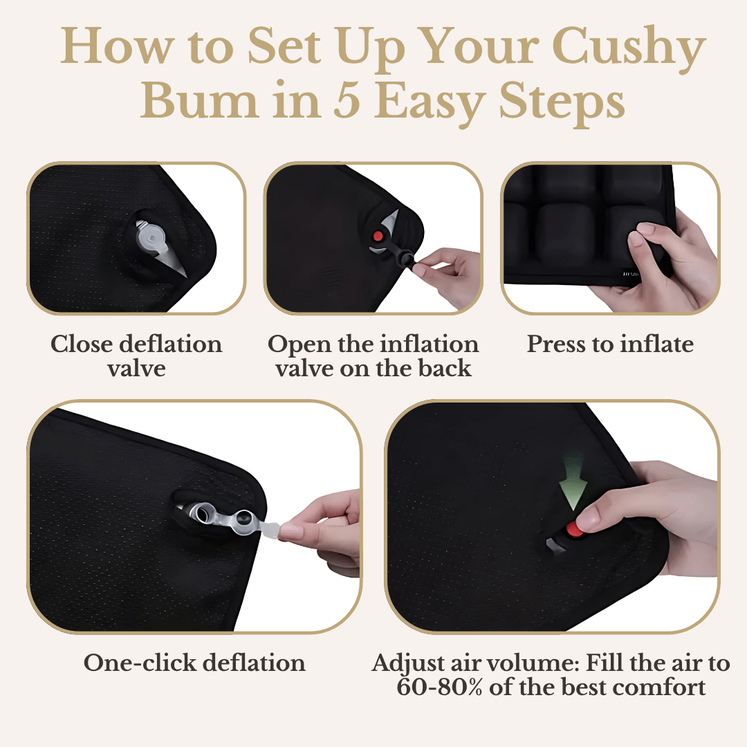Cushy Bum – Inflatable Travel Cushion for Pain-Free Flights